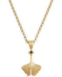 Claire Hill Designs - Ginkgo Leaf Charm Necklace - Lyst