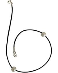 Florentis Jewellery - Asymmetrical Double Loop Leather & Pearl Bracelet - Lyst