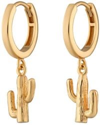 Scream Pretty - Cactus Charm Hoop Earrings - Lyst