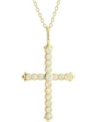 KAMARIA - Opal Bezel Cross Necklace - Lyst
