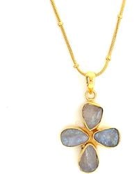 GEM BAZAAR - Moonstone Cross Pendant - Lyst