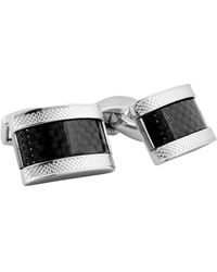 Tateossian - Carbon D-Shape Cufflinks With Palladium Plated & Carbon Fibre - Lyst
