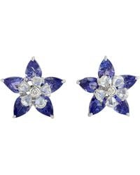 Artisan - Tanzanite & Diamond Floral Ear Jacket Earrings - Lyst