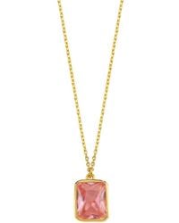 LINYA JEWELLERY - Rectangular Crystal Stone Chain Necklace - Lyst