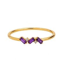 Belinda Jewelz - Amethyst Triple Baguette Birthstone Ring - Lyst