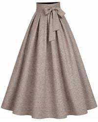 Nikka Place - Wool Maxi Skirt With High Waist And Bow - Lyst