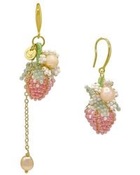 Ninemoo - Strawberry Pearl Dangle Earrings - Lyst