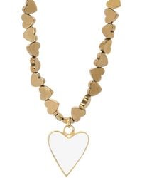 Ebru Jewelry - Heart Pendant Hematite Stone Heart Shape Chain Necklace - Lyst