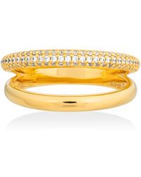 Shabella Nyc - Thin Pave Dual Ring - Lyst
