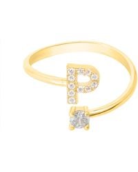 LÁTELITA London - Initial Ring P - Lyst