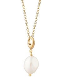 Lily Charmed - Plated Baroque Pearl Charm Necklace - Lyst