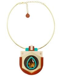 Gissa Bicalho - Acrylic Handmade Necklace Empire Cinnamon - Lyst