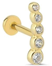 LINYA JEWELLERY - Real Five Stone Tragus, Round Stone Piercing, Screw Back Climber Earrings, Cartilage Moissanite Earrings, Piercing Jewelry - Lyst
