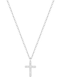KAMARIA - Mini Cross Necklace With Crystals - Lyst