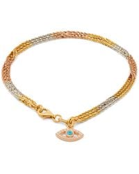 Kaizarin - Rose Triple, And Rose Bracelet With Evil Eye Charm Drop - Lyst