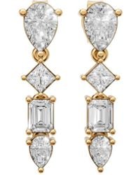 Aya Fine Jewelry - Mixed Cut Lab Diamond Drop Earrings - Lyst