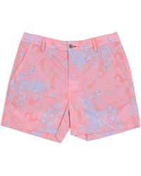 lords of harlech - Freda Paisley Explosion Coral Tailored Short - Lyst