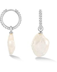 Dower & Hall - Keshi Luna Pearl Hoops - Lyst
