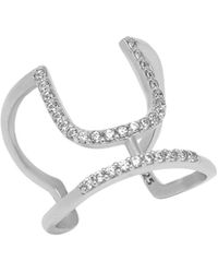 Spero London - Sterling Open Cuff Pave Ring - Lyst