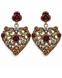 Vstyle - Sacred Heart Rose Earrings - Lyst