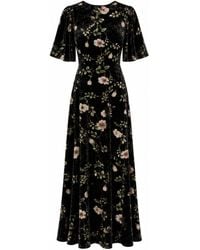 Traffic People - Swan Song Metallic Floral Velvet Rene Maxi Dress - Lyst