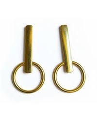 Silver & Elegant Co. - Axis Orbit Thick Plated Bronze Earrings - Lyst