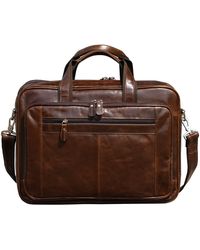 Touri - Genuine Leather Briefcase With Luggage Strap - Lyst
