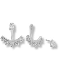 Claire Hill Designs - Sparkly Crescent Ear Jacket Earrings - Lyst