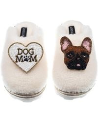 Laines London - Teddy Closed Toe Slippers With Cookie The Frenchie & Dog Mum Mom Brooches - Lyst