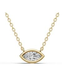 SEREIA OFFICIAL - 14K 0.25 Ct Lab Grown Marquise Shape Diamond Solitaire Pendant - Lyst