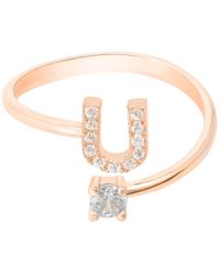 LÁTELITA London - Rose Initial Ring Rosegold U - Lyst