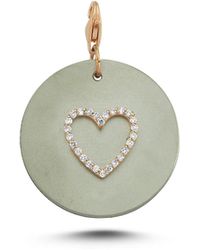 Ecce | Artisan Diamonds - 14K Solid Titanium Customized With Heart Shape Diamond Charm Pendant - Lyst