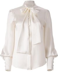 Lita Couture - Silk Pussy-Bow Shirt - Lyst