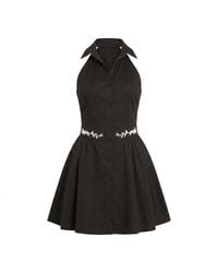 Modenaire - Embroidered Halter Mini Dress - Lyst