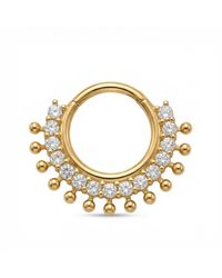 Zahav Jewelry - 10K Solid 18G Ornate Cz Septum Hoop - Lyst