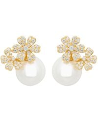 LÁTELITA London - Bouquet And Pearl Stud Earrings Gold - Lyst