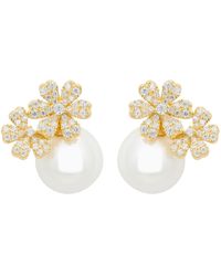 LÁTELITA London - Bouquet And Pearl Stud Earrings Gold - Lyst