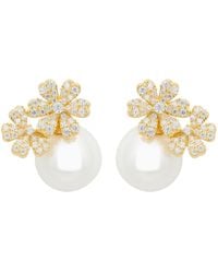 LÁTELITA London - Bouquet And Pearl Stud Earrings Gold - Lyst