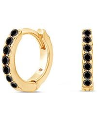 SALLY SKOUFIS - Light Huggie Earrings With Made Cz Diamond Stimulant - Lyst