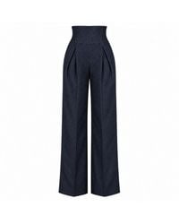 34B - Sarah Wide Leg Denim Corset Trousers - Lyst