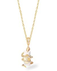 Freqnc Atelier - Snake Charm Necklace With Interchangeable Mother Of Pearl - Lyst