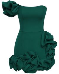 POST MERIDIEM - Flounced Bottom One Shoulder Bustier Dress - Lyst