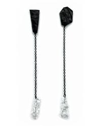 WAIWAI - Leather Drop Earrings With Clear Quartz - Lyst