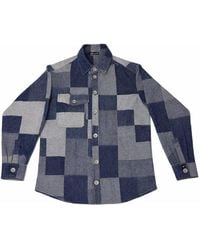Win Out - Patchwork Denim Overshirt - Lyst