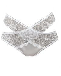 Carol Coelho - Spider's Web Satin & Lace Criss Cross Panty - Lyst