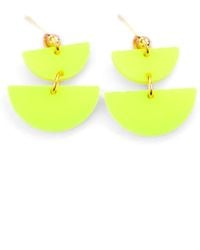 By Chavelli - Twin Luna Half-Moon Dangly Earrings - Lyst