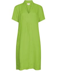 NoLoGo-chic - Elodie Short Sleeve Tunic Dress Linen -Parrot - Lyst