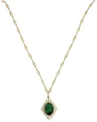 Farra - Epidote Charm Chain Necklace - Lyst