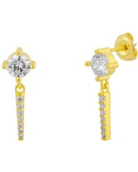 Spero London - Sterling Clear Gemstone Spike Charm Sodalite Earrings - Lyst