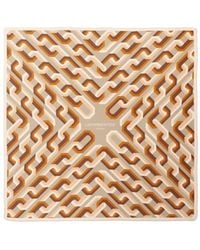 Le Parmentier - Neutrals Chain Motif Bandana Silk Scarf - Lyst